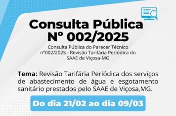 ARIS-MG abre consulta pública sobre revisão tarifária periódica