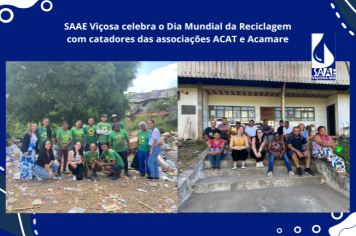 SAAE Viçosa celebra o Dia Mundial da Reciclagem com catadores das associações ACAT e Acamare