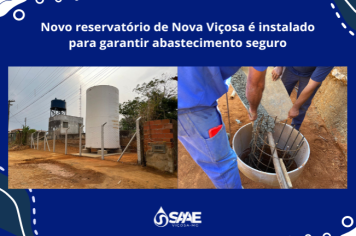 Novo reservatório de Nova Viçosa é instalado para garantir abastecimento seguro