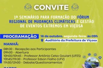 1° Seminário para formar Fórum Regional de Mudanças Climáticas