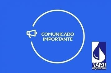 Comunicado do SAAE-Viçosa sobre a qualidade da água tratada e distribuída no município e canais de atendimento ao consumidor