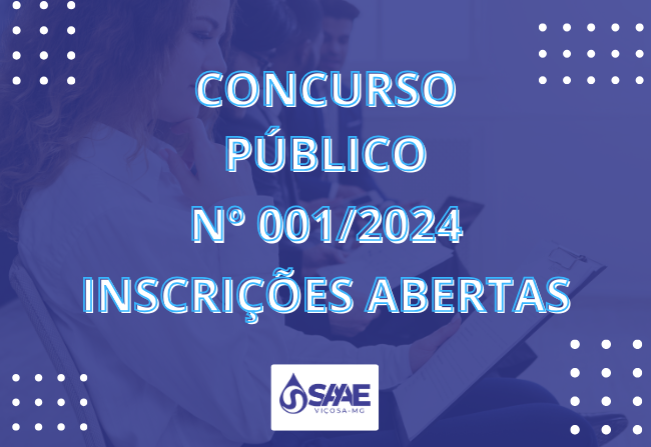 Últimos dias para se inscrever no concurso público do SAAE Viçosa